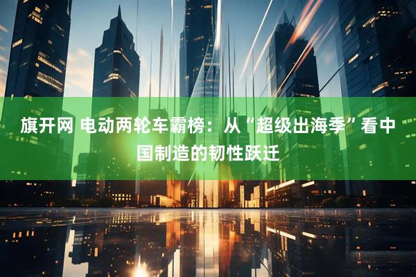 旗开网 电动两轮车霸榜：从“超级出海季”看中国制造的韧性跃迁