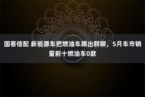 国客信配 新能源车把燃油车踢出群聊，5月车市销量前十燃油车0款